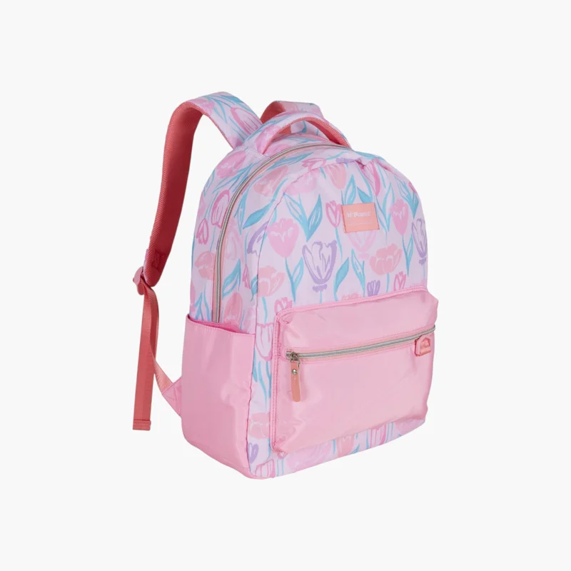 PAUSE Printed Backpack in Pink for Girls